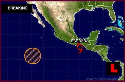 hurricane barbara path projected mexico today warns lalate tropical storm salina cruz angeles los prompting warnings