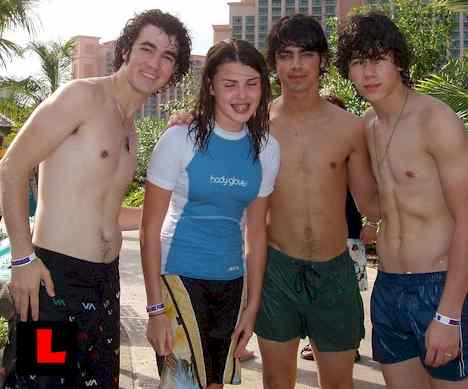 Can't decide below is a picture of all the Jonas Brothers shirtless too